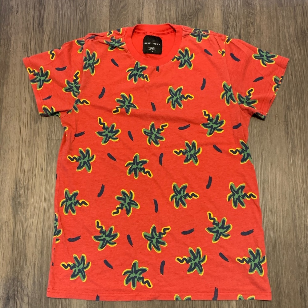 Men’s Blue Crown Palm Print T-Shirt